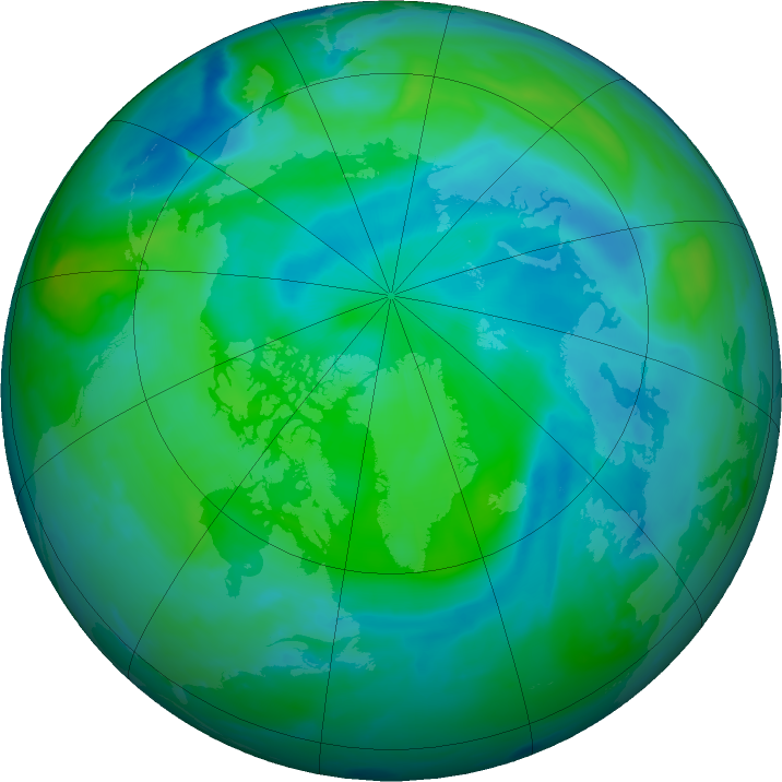 Arctic ozone map for 08 September 2023